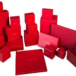 21 Cartier Red Boxes in Assorted Sizes